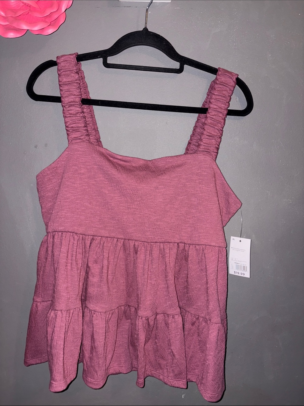 SO Pink Ruched-Strap Tiered Girls' Dress